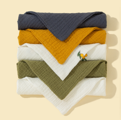 5-Pack Soft Baby Bibs with Snap Buttons