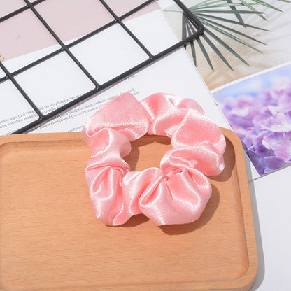 Solid Color Crystal Satin Hair Scrunch