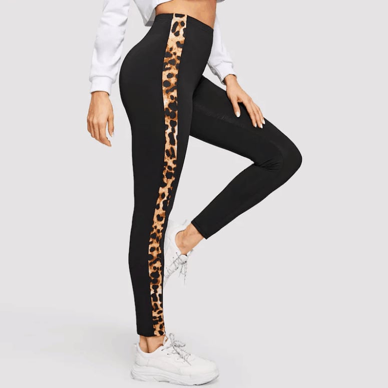 Leopard Panel Stretch Leggings