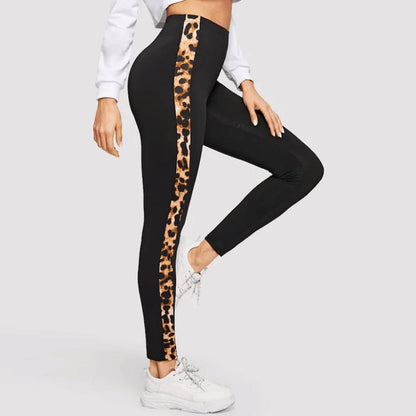 Leopard Panel Stretch Leggings