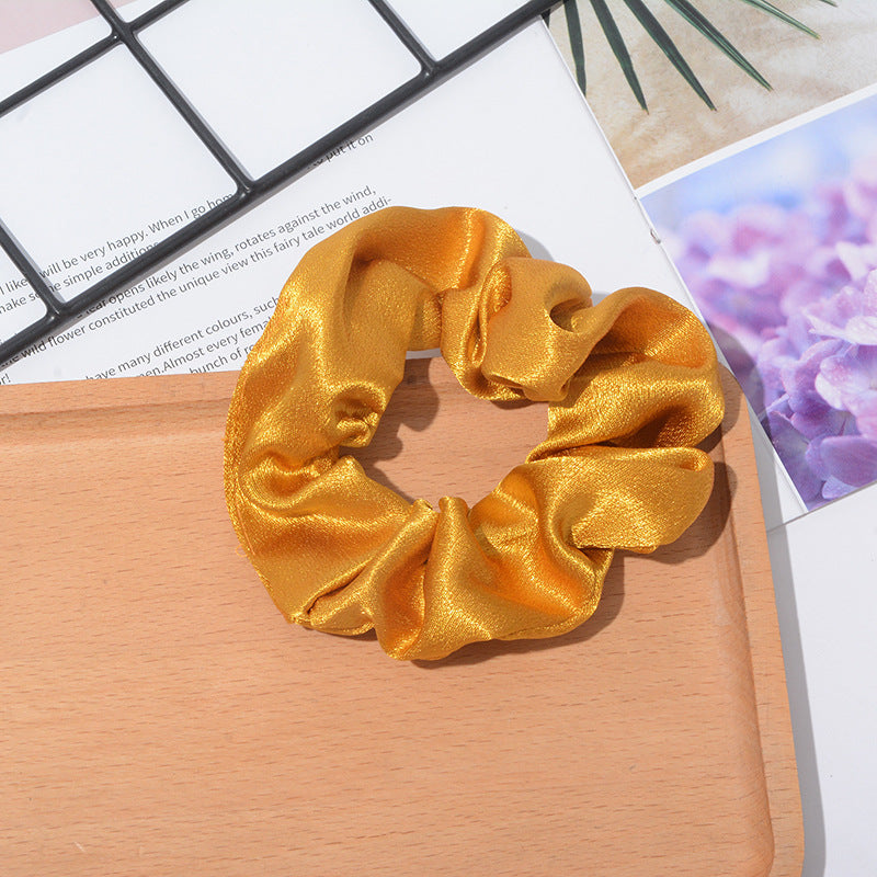 Solid Color Crystal Satin Hair Scrunch