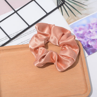 Solid Color Crystal Satin Hair Scrunch
