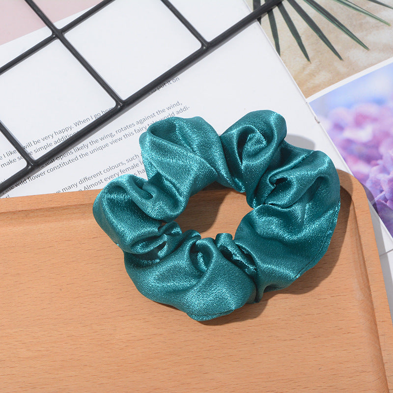 Solid Color Crystal Satin Hair Scrunch