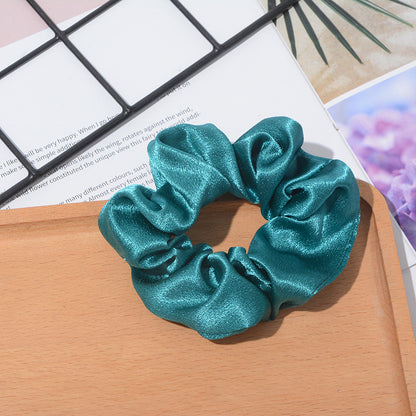 Solid Color Crystal Satin Hair Scrunch