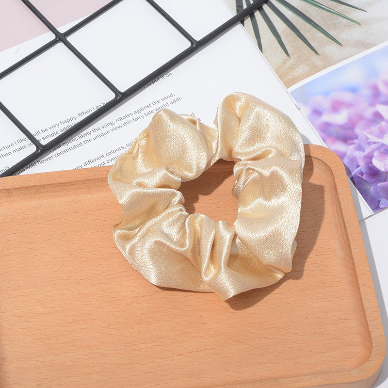 Solid Color Crystal Satin Hair Scrunch