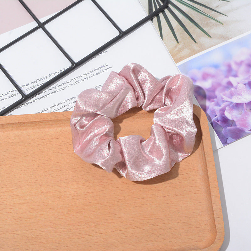 Solid Color Crystal Satin Hair Scrunch
