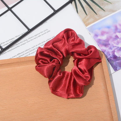 Solid Color Crystal Satin Hair Scrunch
