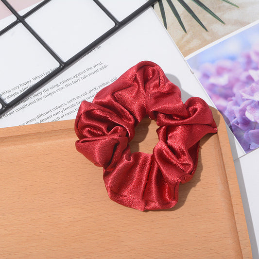Solid Color Crystal Satin Hair Scrunch