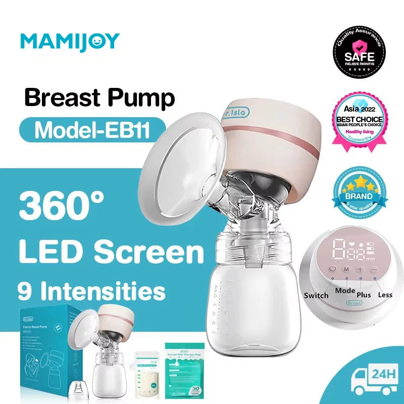 Electric Breast Pump With LED Display – Quiet, USB Rechargeable