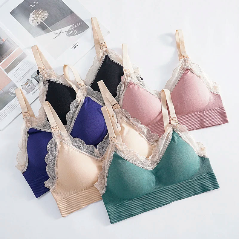 Zander - Maternity Front Open Soft Lace Bra, Maternal Support