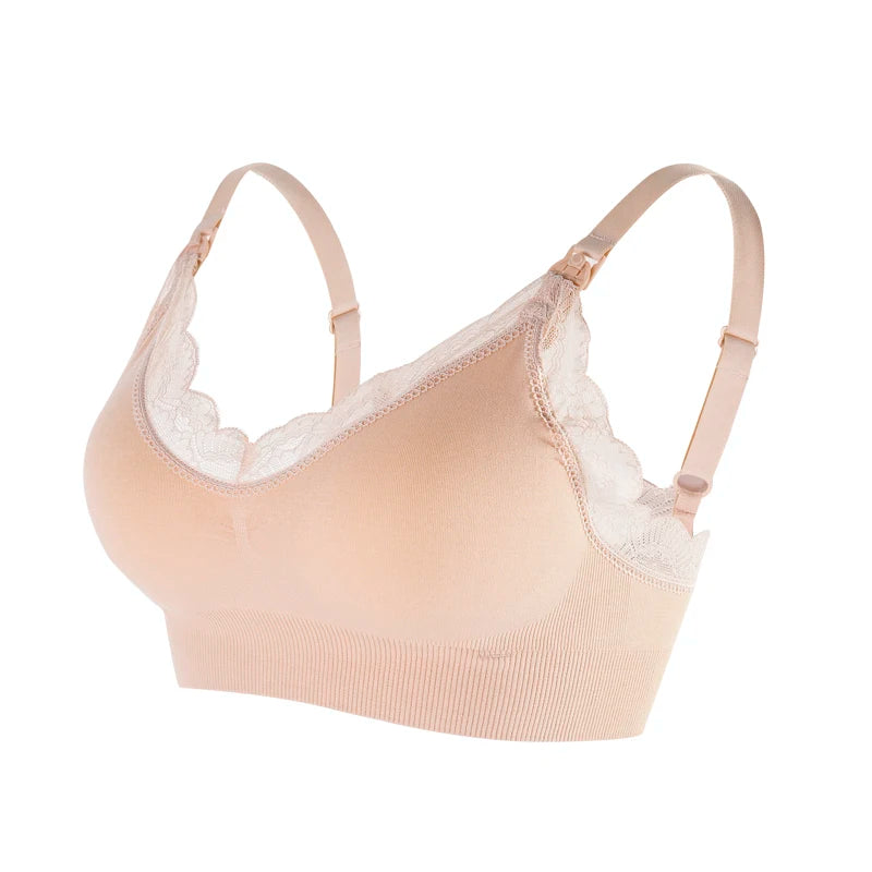 Zander - Maternity Front Open Soft Lace Bra, Maternal Support