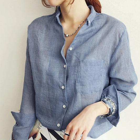 Zander - Linen Casual Sleek Long Sleeve Shirt