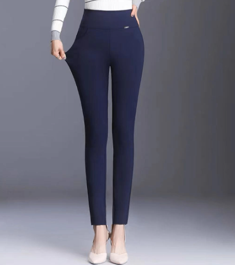 Elastic Waist Stretch Long Pants