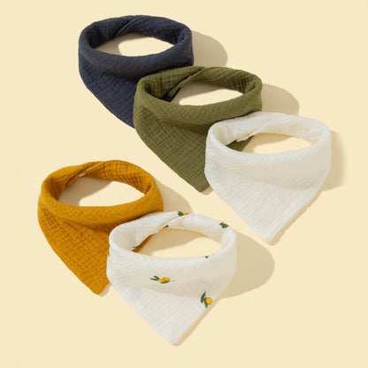 5-Pack Soft Baby Bibs with Snap Buttons