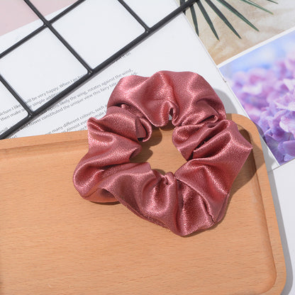 Solid Color Crystal Satin Hair Scrunch