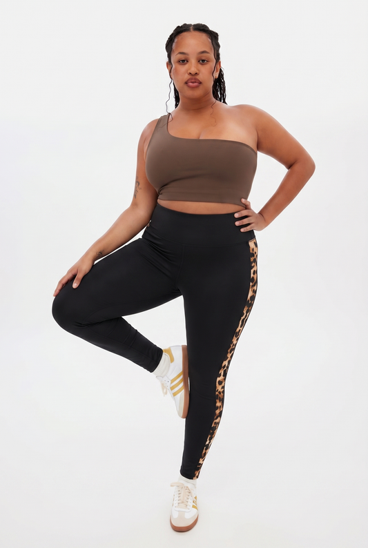 Leopard Panel Stretch Leggings