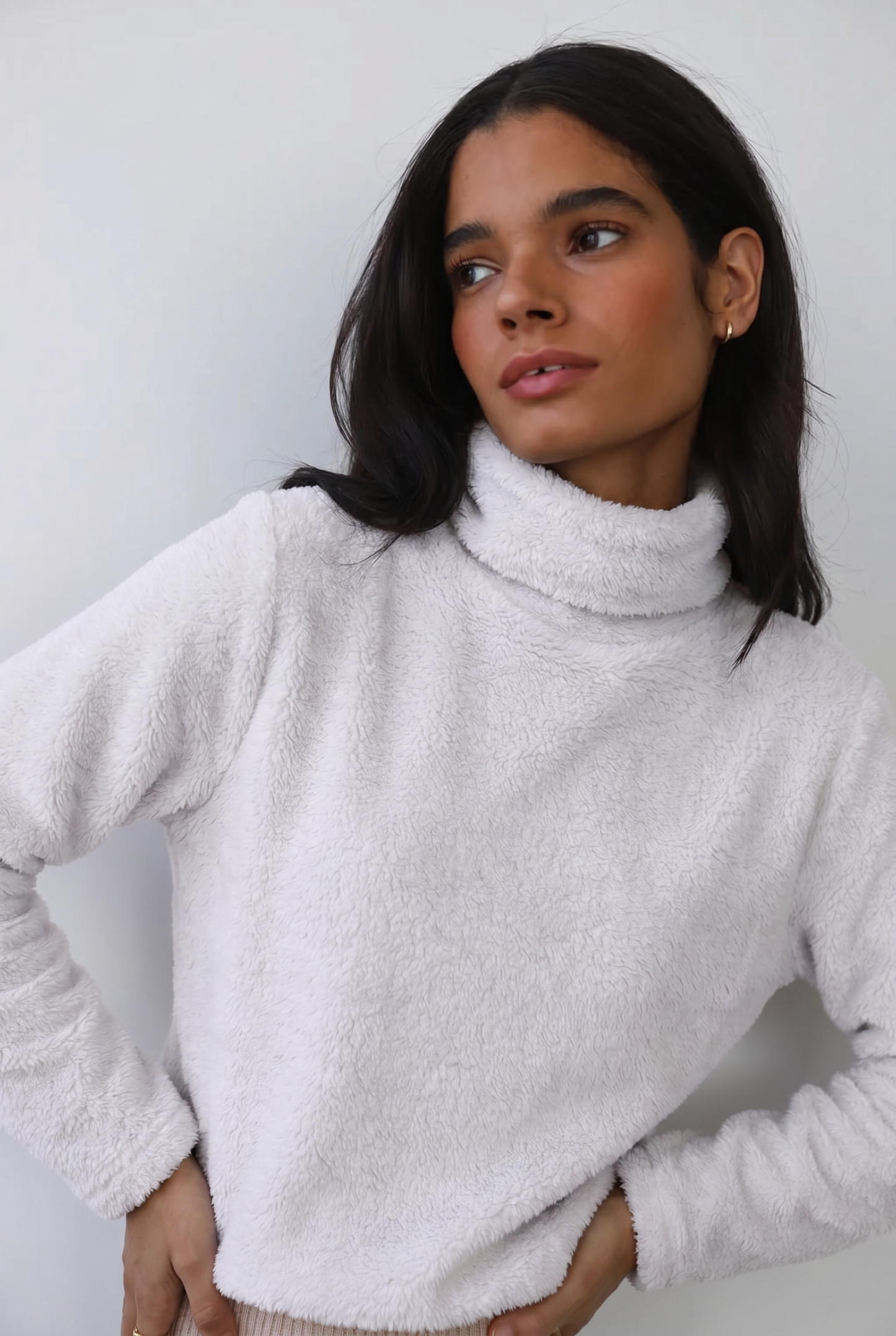 Solid Color Soft Turtleneck Pullover Sweater