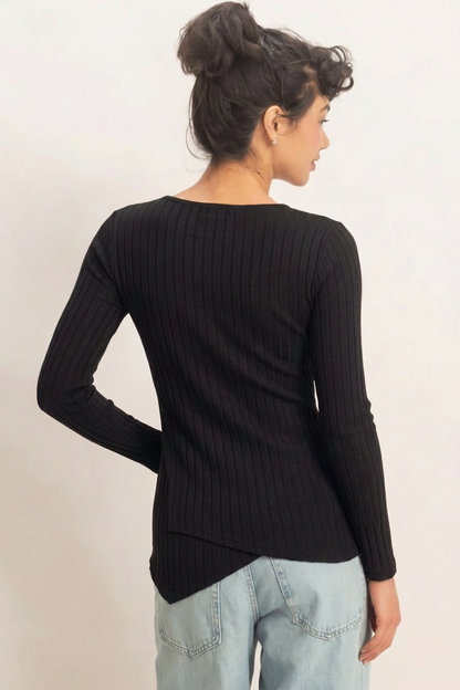 Buttoned Round Sweater