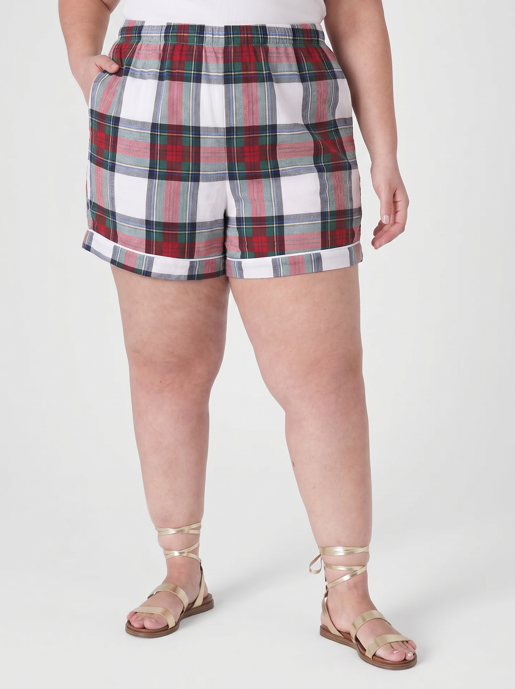 Cozy Plaid Shirt/Shorts Set