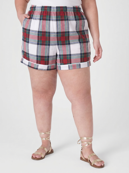 Cozy Plaid Shirt/Shorts Set